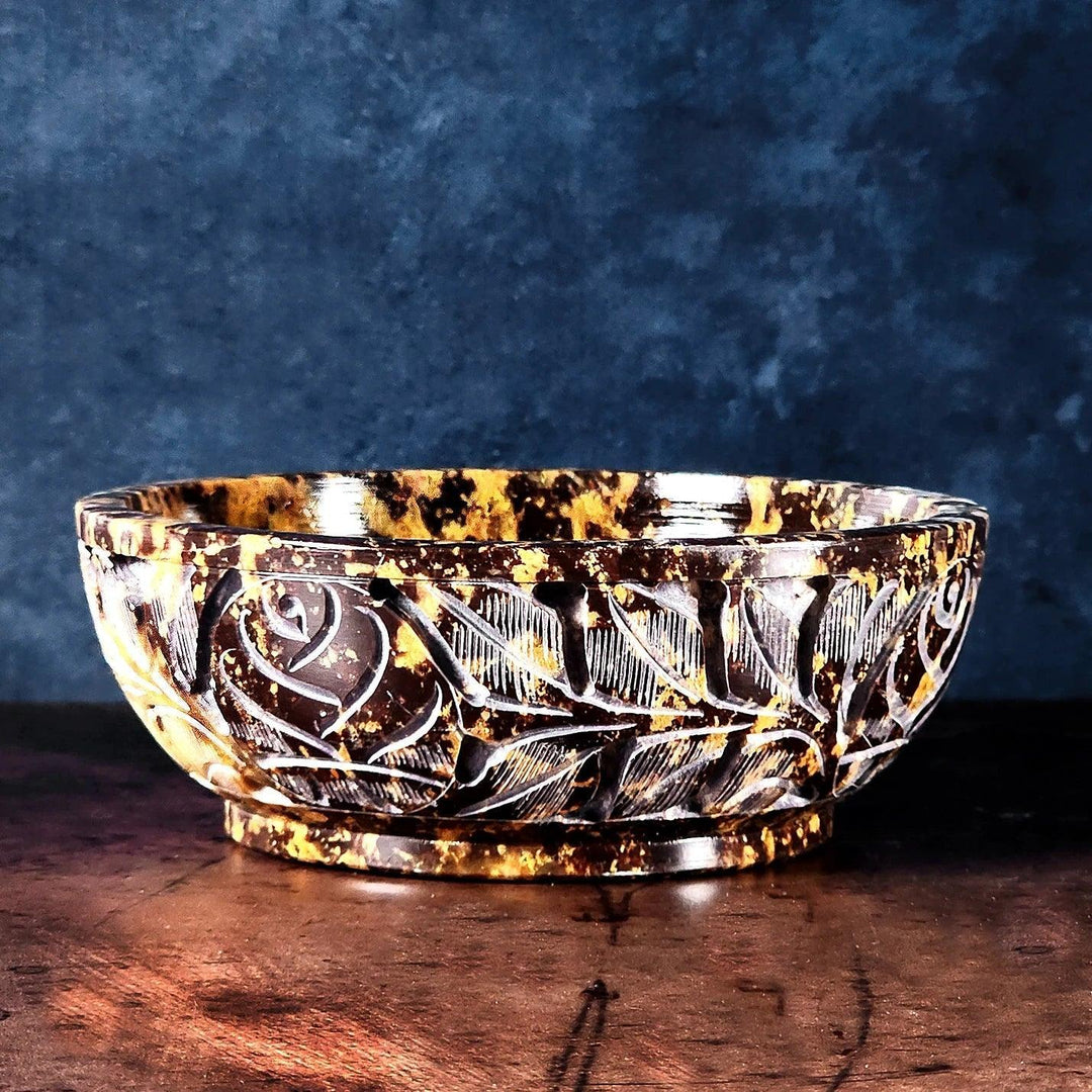 Natural Stone Carved Bowl for Incense, Smudging and Offerings - Art Of The Root