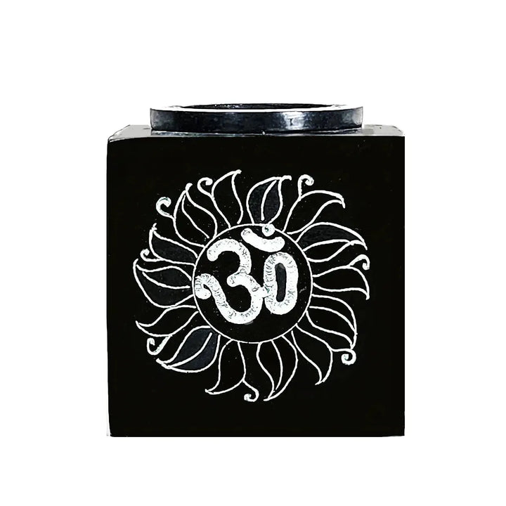 Om Oil Burner and Diffuser made of Soapstone, 3" - Art Of The Root