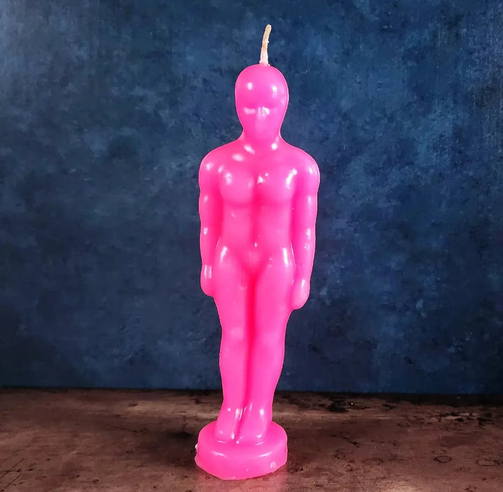 Pink Man figure Candle for Love and Attraction Spells - Art Of The Root