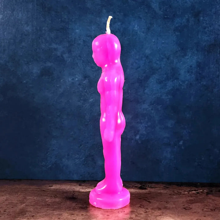 Pink Man figure Candle for Love and Attraction Spells - Art Of The Root