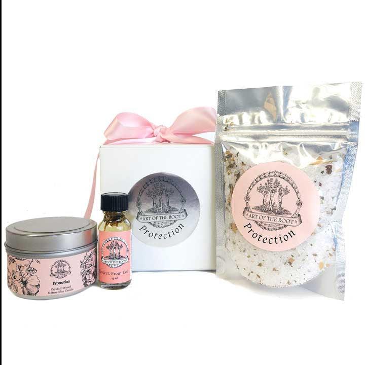 Protection Holiday Gift Set with Oil, Candle & Bath Salts - Art of the Root