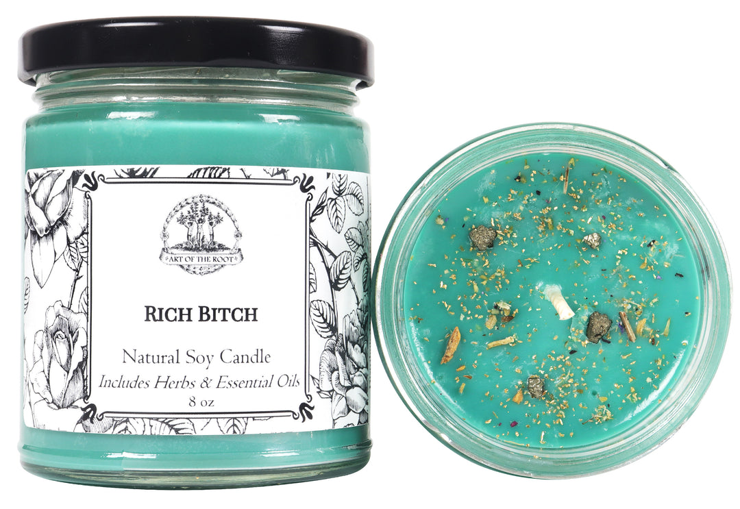 Rich Bitch Soy Candle for Wealth, Luxury & Prosperity - Art Of The Root