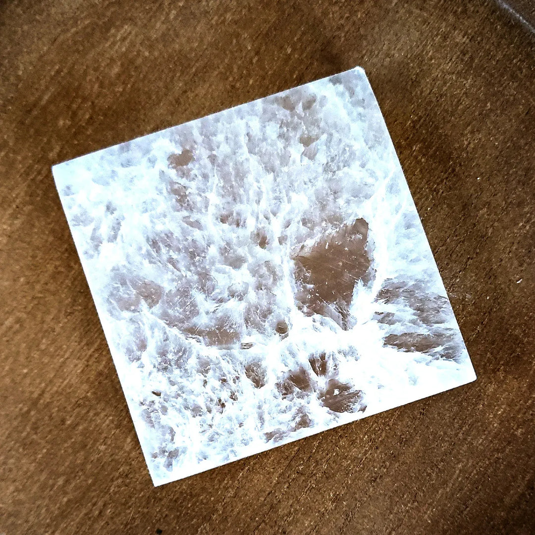 Selenite Altar Tile 4" x 4"for Cleansing and Amplifying Energy - Art Of The Root