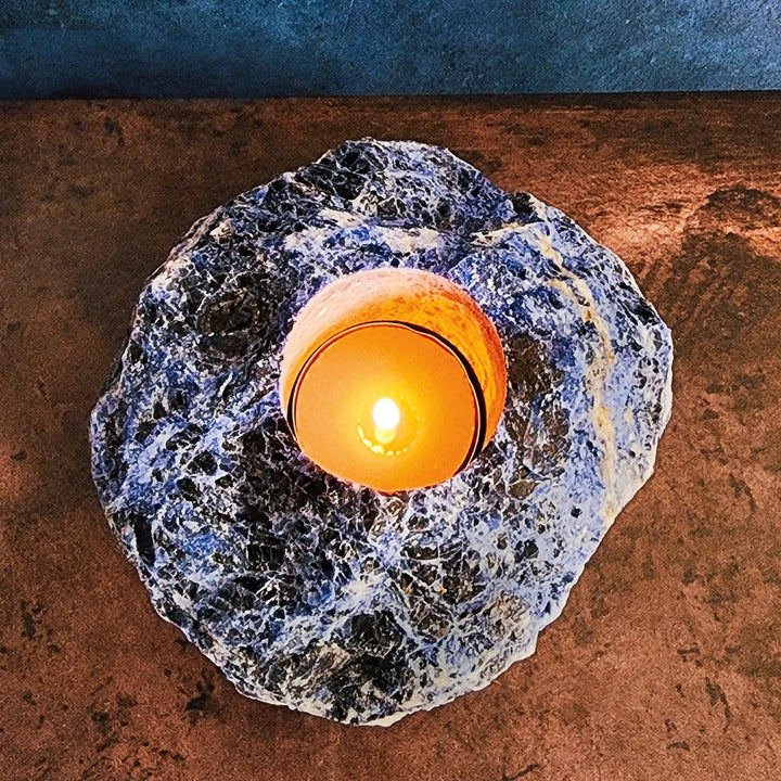 Sodalite Crystal Tea Light Holder - Art Of The Root