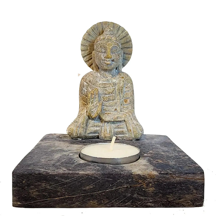 Stone Buddha Tea Light and Incense Holder - Art Of The Root