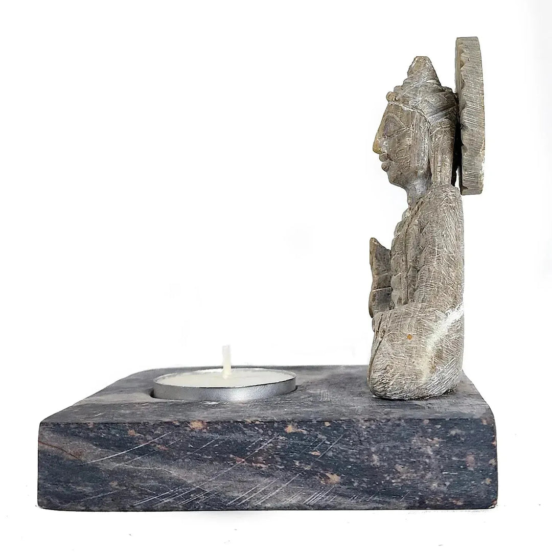 Stone Buddha Tea Light and Incense Holder - Art Of The Root