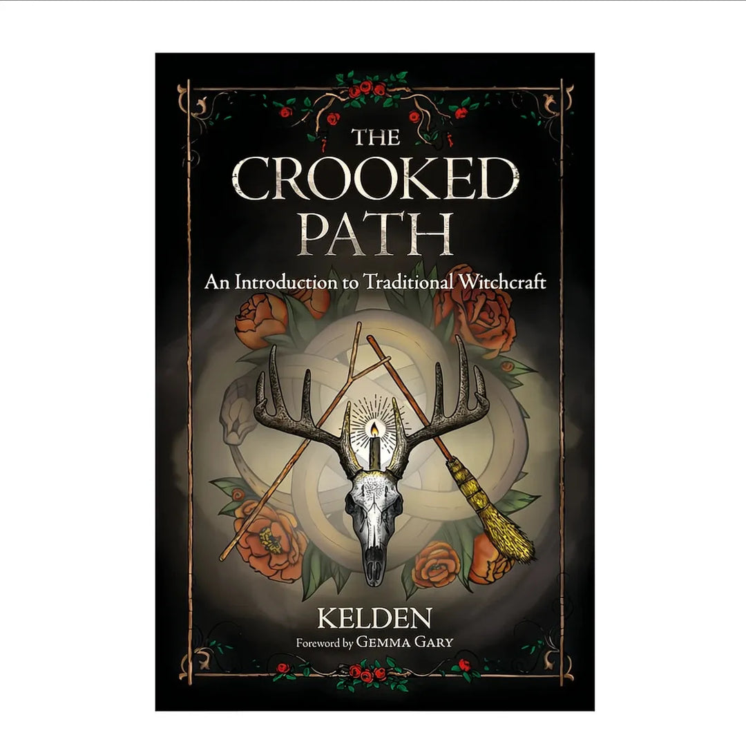 The cover of The Crooked Path Book: An Introduction to Traditional Witchcraft by Kelden.