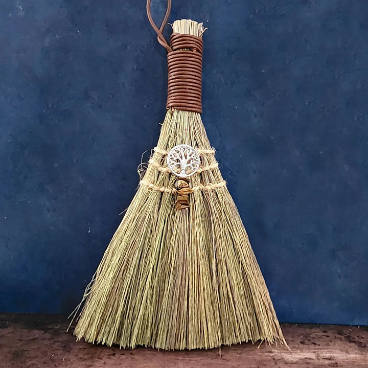 Tree of Life Broom 9" for Rituals, Smudging, and Spiritual Cleansing - Art Of The Root