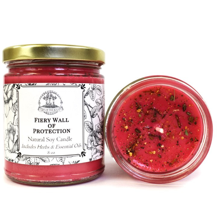 Fiery Wall of Protection Soy Candle for Negativity, Curses & Psychic Attacks - Art of the Root