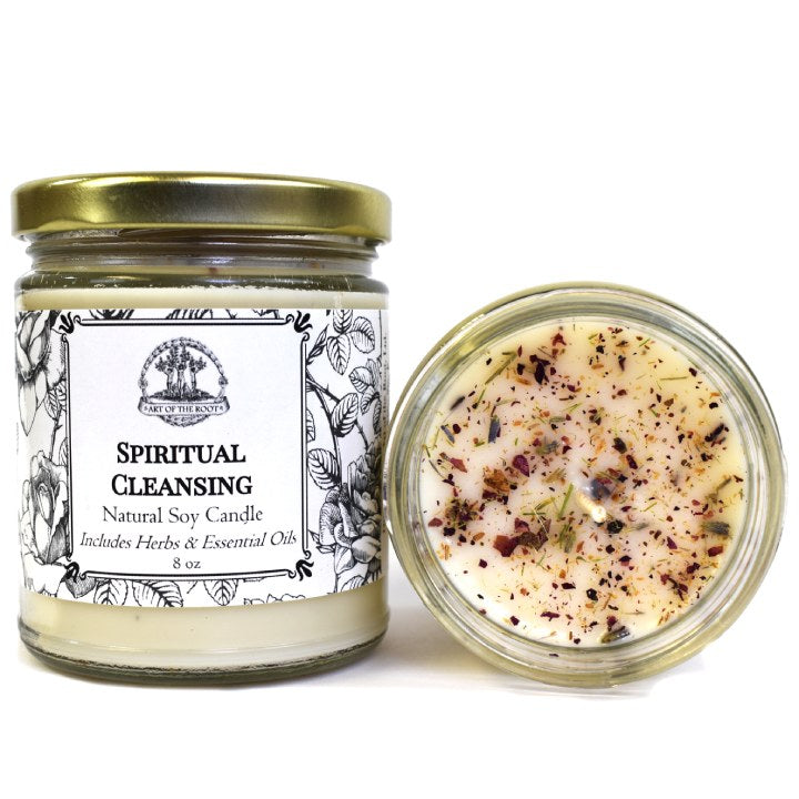 Spiritual Cleansing & Meditation Soy Candle for Intuition, Clarity & Purification - Art of the Root