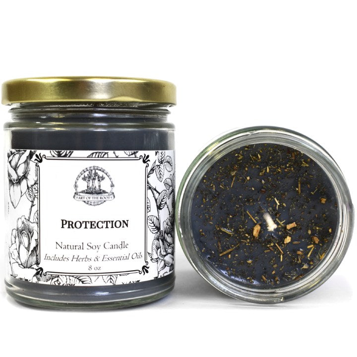 Protection Soy Candle for Negativity, Psychic Attacks & Evil Intentions Wiccan Pagan Hoodoo Conjure - Art of the Root