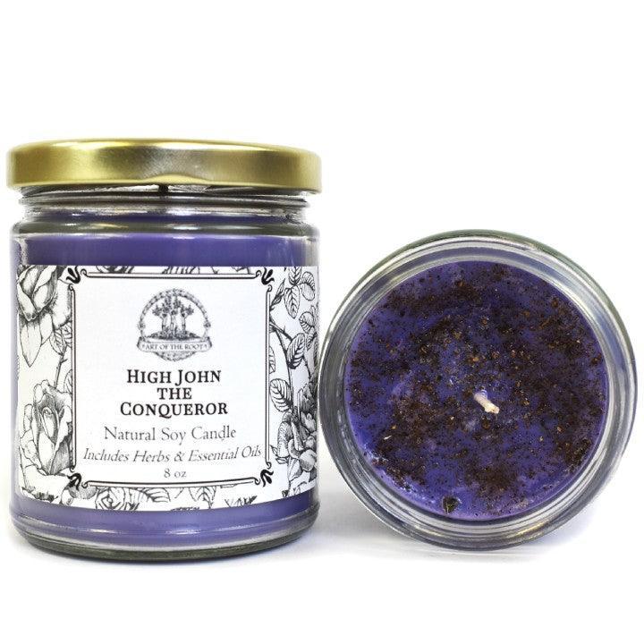 High John The Conqueror Soy Candle for Luck, Love & Money - Art Of The Root