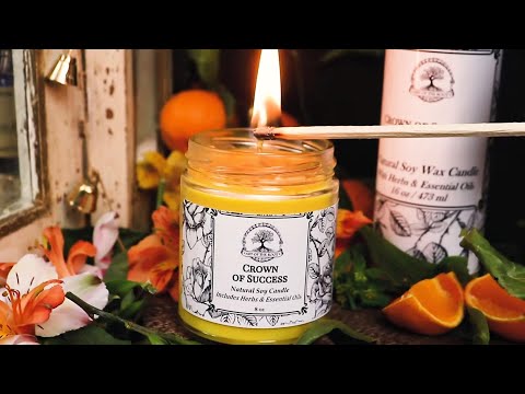 Crown Of Success 7 Day Spell Candle | Soy Wax With Herbs & Oils For Prosperity, Wiccan Pagan